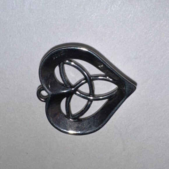 Triquetra Heart Design Sterling Silver Pendant - Picture 9 of 16